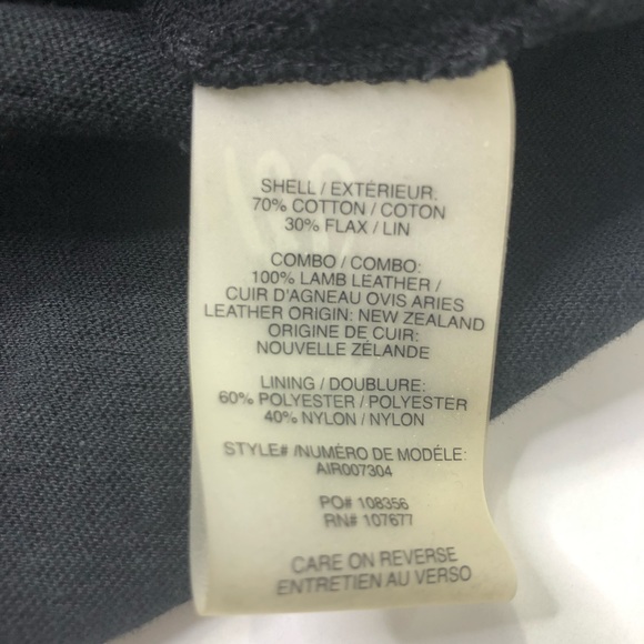 Alice+Olivia Air Top Black Lamb Leather Sleeves L - Picture 8 of 13